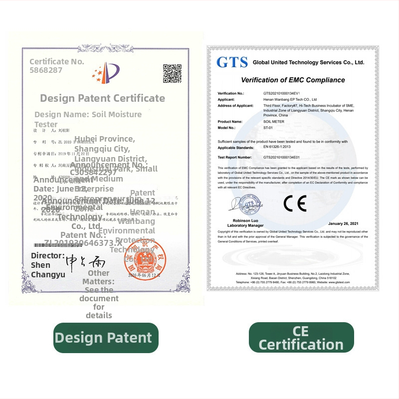 Pôdný merací prístroj 3-v-1: vlhkomer a pH meter, model ST-01, presnosť 0.1