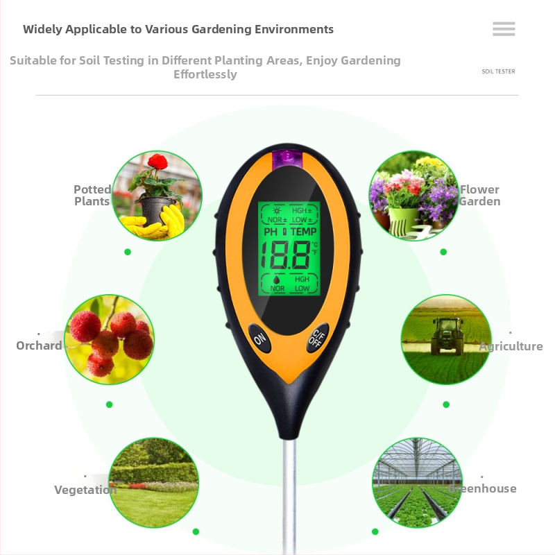 Sph004 Pôdný detektor so štyrmi funkciami: pH, vlhkosť, svetlo a teplota