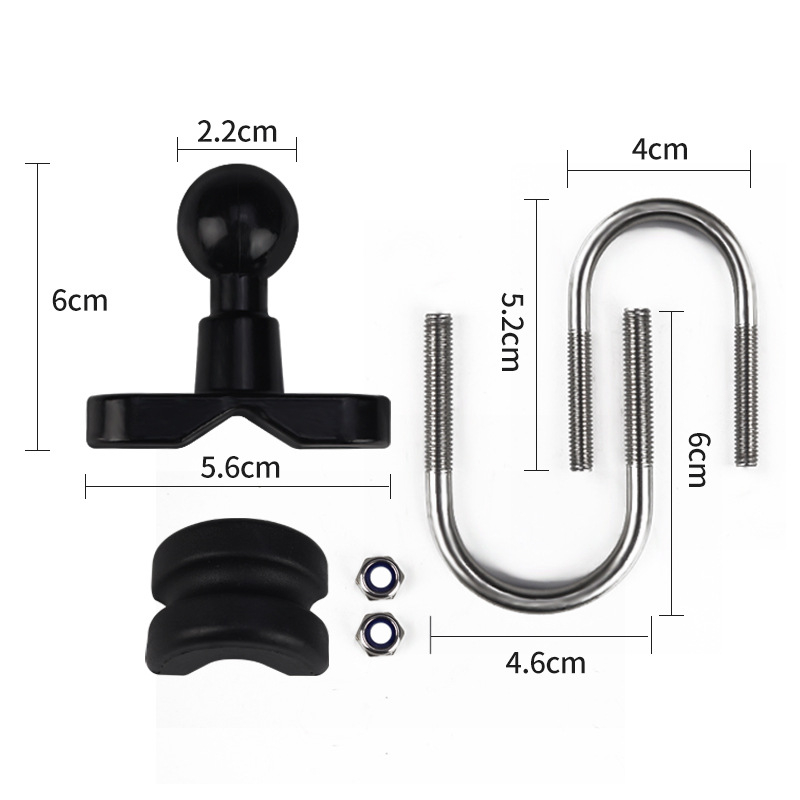 Iron Ride PJ05 Set ghidon cu cap de bilă de 23 mm, suport pentru telefon, pentru motocicletă/bicicletă