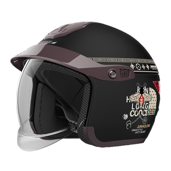 Cască pentru motocicletă electrică, 3/4, ABS, oglindă încorporată ascunsă, model 811, brand Junhao Dragon/Yongbin, universal iarnă pentru adulți, certificat 3C/GB811-2022A