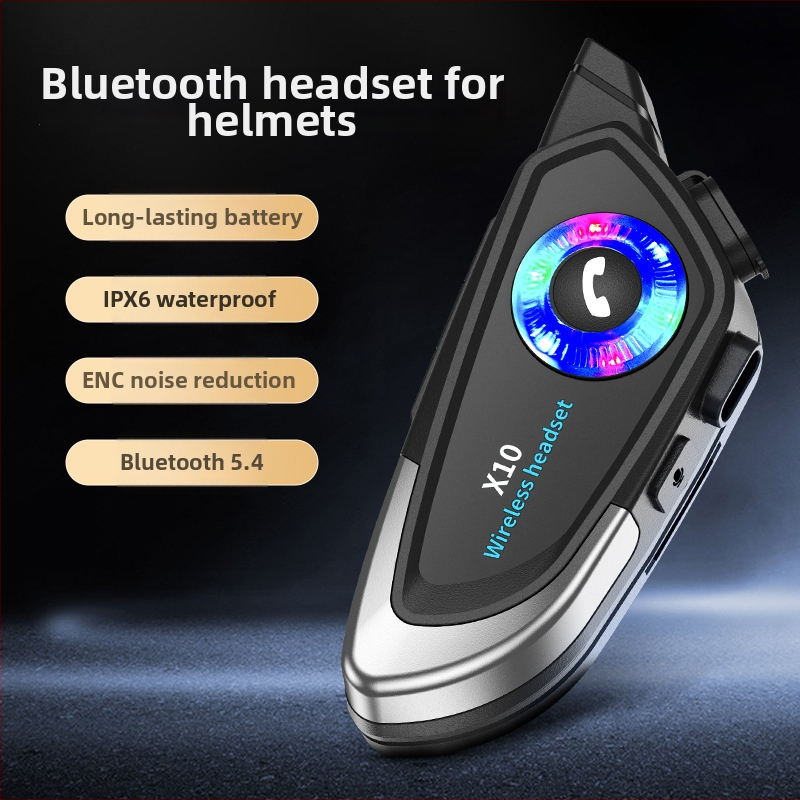 Bluetooth slúchadlo na prilbu, 30 h batéria, Bluetooth 5.4, dosah 10 m, hovory a hudba, stereo