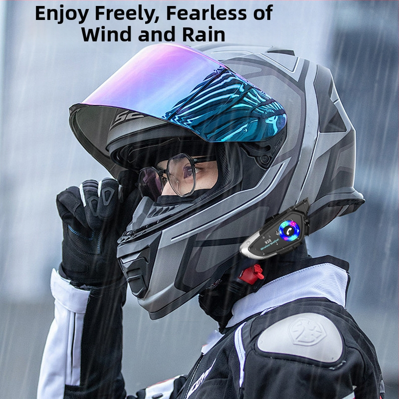 Bluetooth slúchadlo na prilbu, 30 h batéria, Bluetooth 5.4, dosah 10 m, hovory a hudba, stereo