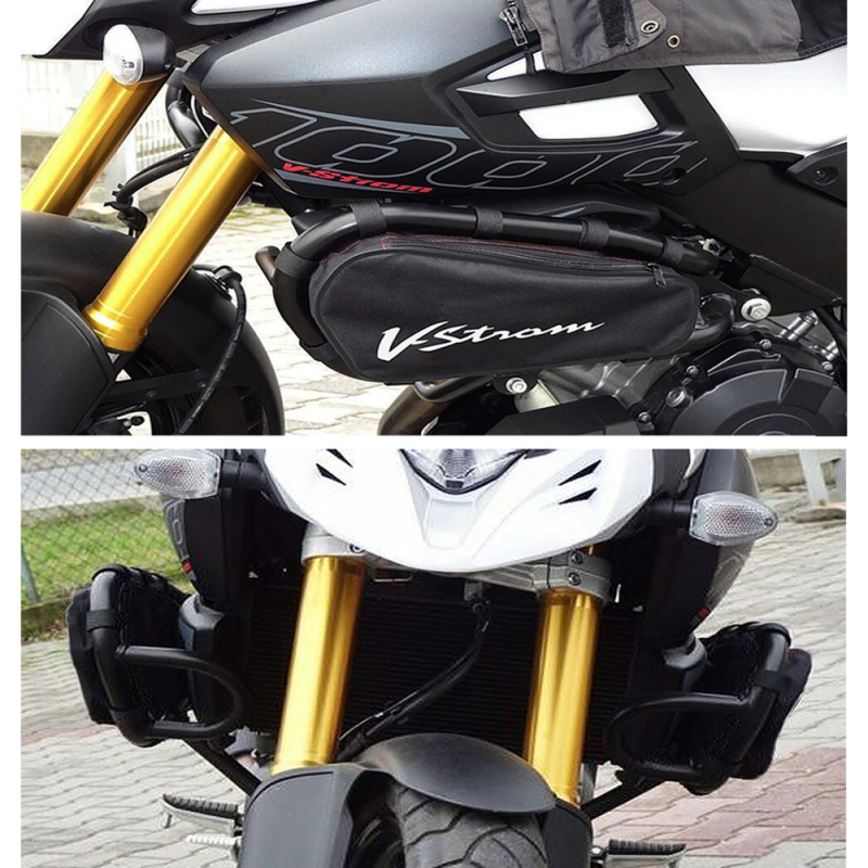 Vodootporna torbica za alate na okviru motocikla s zaštitnom šipkom na obje strane – Suzuki V-Strom DL1000, Otilli montažni set