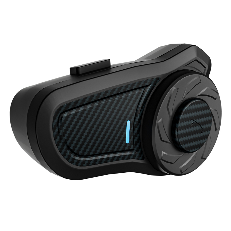 Interfon pentru cască motocicletă cu rețea mesh pentru 10 utilizatori, rază 1500 m, Bluetooth 5.0, baterie 28 h