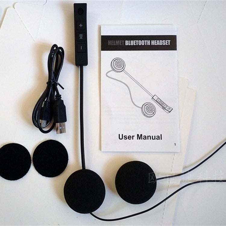 Headset Bluetooth pentru cască de motocicletă, sunet stereo, montat pe cască, Bluetooth 5.0, rază de 10 m, autonomie 4–8 ore