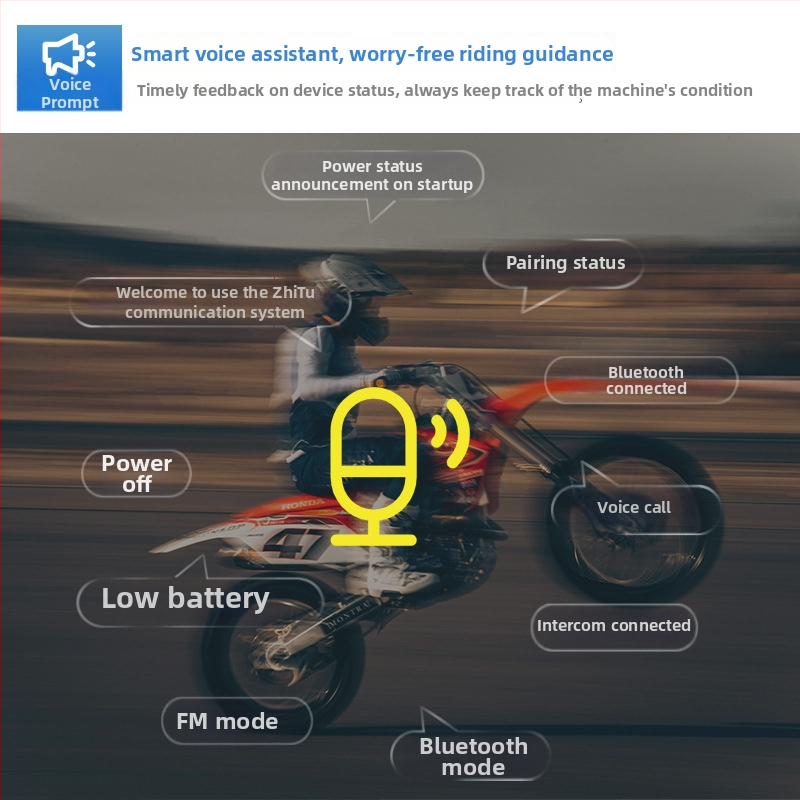 MAXTO Bluetooth headset pre prilbu – dosah 1000 m, 12 h batéria, Bluetooth 5.0, vodotesný a prachotesný, 3D zvuk