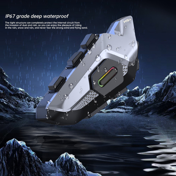 Interfon Bluetooth pentru cască de motocicletă – grup de 10 persoane, rază de 2 km, Bluetooth 5.1, impermeabil și rezistent la praf, comutare în mai multe moduri