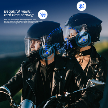 Interfon Bluetooth pentru cască de motocicletă – grup de 10 persoane, rază de 2 km, Bluetooth 5.1, impermeabil și rezistent la praf, comutare în mai multe moduri