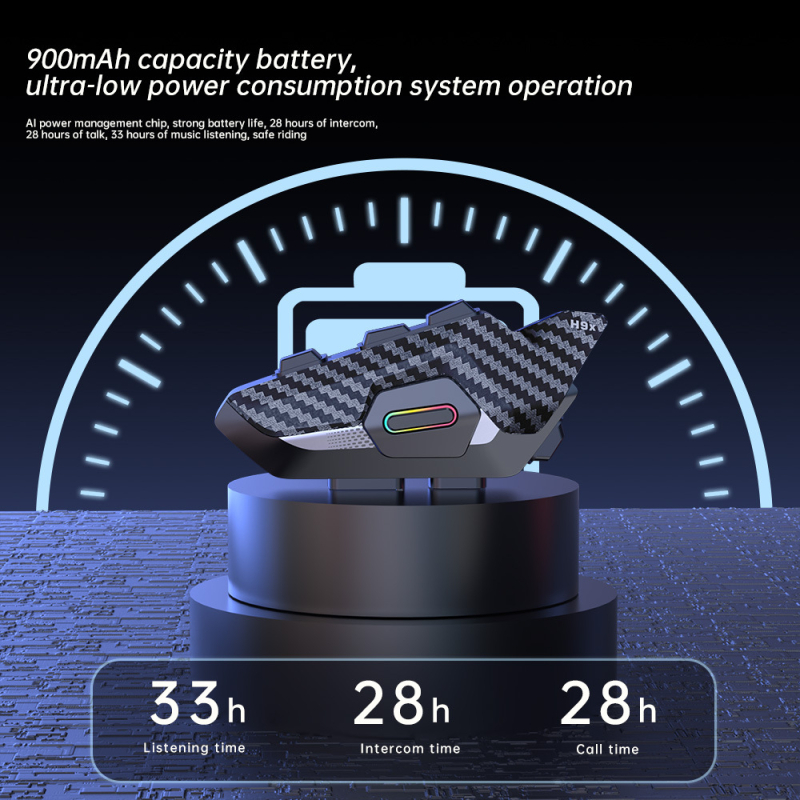 Interfon Bluetooth pentru cască de motocicletă – grup de 10 persoane, rază de 2 km, Bluetooth 5.1, impermeabil și rezistent la praf, comutare în mai multe moduri