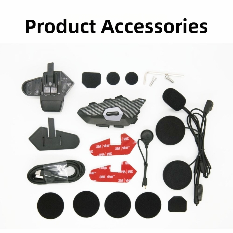 Bluetooth interkom pre prilbu na motorku – 10-členná skupinová komunikácia, dosah 2 km, Bluetooth 5.1, vodotesný a prachuvzdorný, viac režimov prepínania