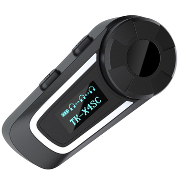Intercom pentru cască de motocicletă TK-X4SC, rază 100 m, Bluetooth 5.0, baterie 40 h, impermeabil și rezistent la praf