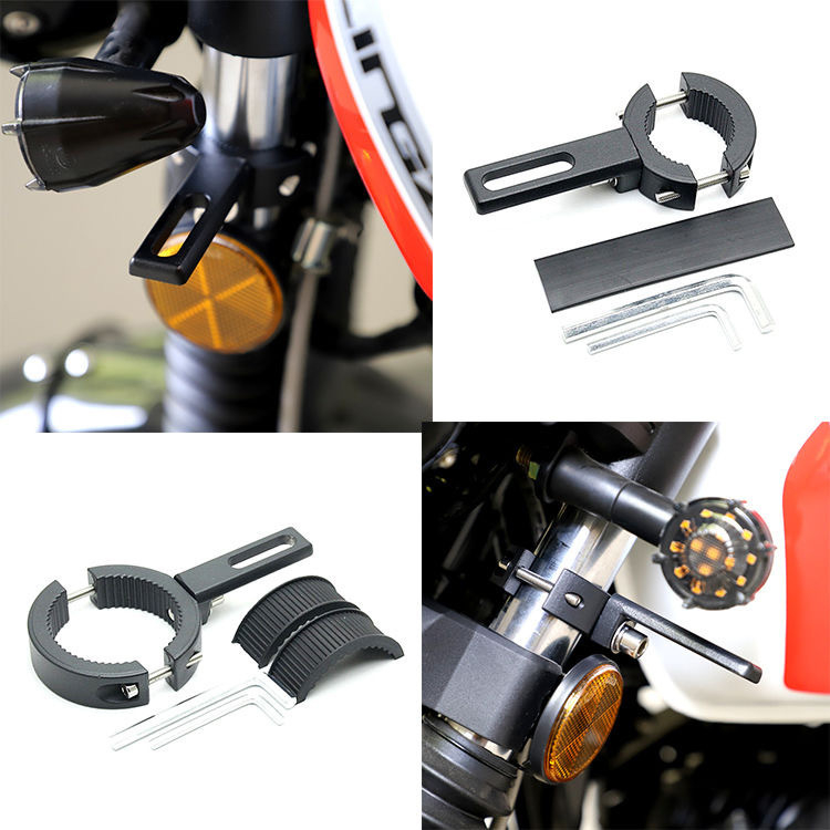 YC-004 Držač svjetla za motocikl, aluminijska legura, dvodijelni nosač s dvjema rupama, amortizacijsko produženje, podesiva rotacija, univerzalno