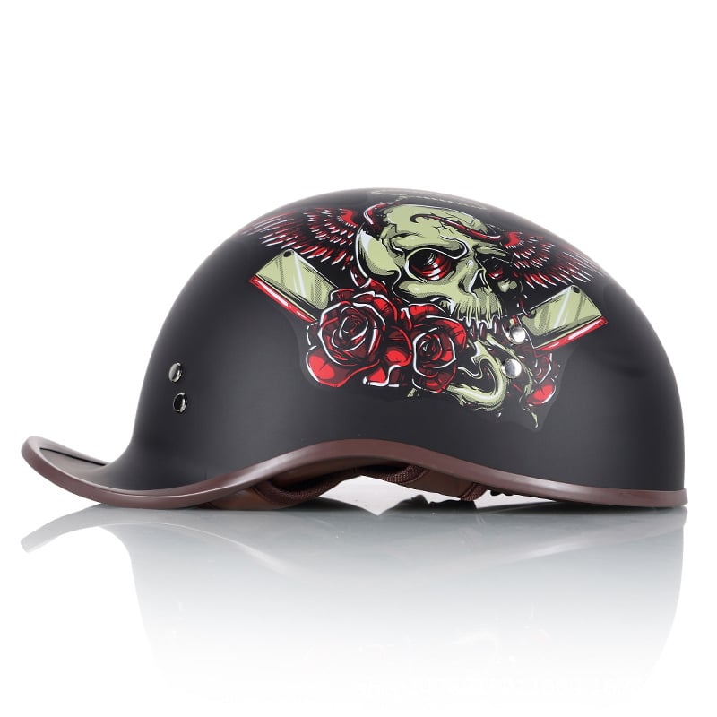 Cască pentru motocicletă, stil retro, ușoară, patru sezoane, unisex (ABS, certificare 3C)