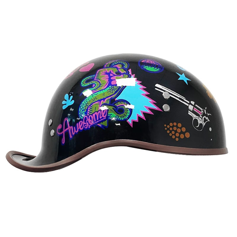 Cască pentru motocicletă, stil retro, ușoară, patru sezoane, unisex (ABS, certificare 3C)