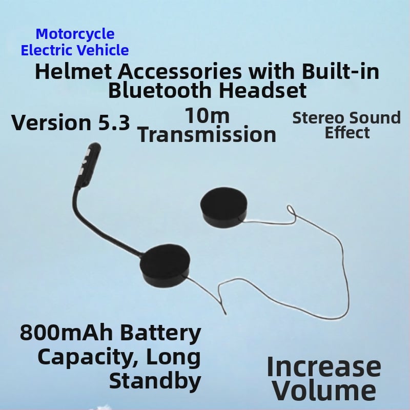 Bluetooth headset pentru cască de motocicletă cu modul încorporat – stereo pentru ambele urechi, Bluetooth 5.0, rază de 10 m, durată baterie 40–45 h