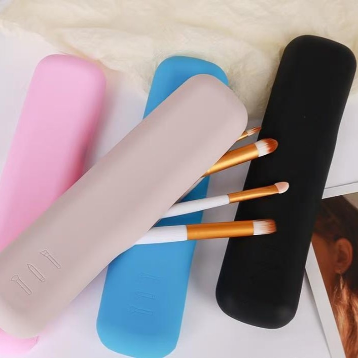 Geantă de depozitare pentru pensule de machiaj, din silicon impermeabil, portabilă pentru călătorii, cu închidere magnetică