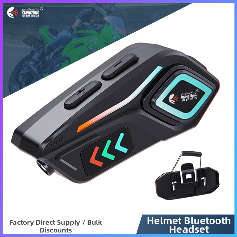 Bezdrôtový set slúchadiel na prilbu motocyklu s interkomom a hudbou - nepremokavý, 40 h výdrž batérie, Bluetooth 5.4, dosah 10 m, stereo dvojstranné