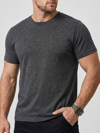 Muški ljetni T-shirt kratkih rukava s okruglim izrezom, slim fit, poliesterska mješavina, 180 g, za svakodnevnu upotrebu ljeti, proljeće i jesen.