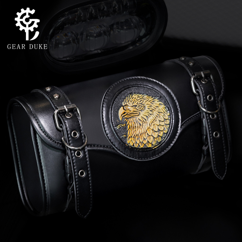 PU reljefna torba za motocikl, punk retro stil, prednja montaža, model Fbg485bk, Gearduke, za motocikle i električna vozila