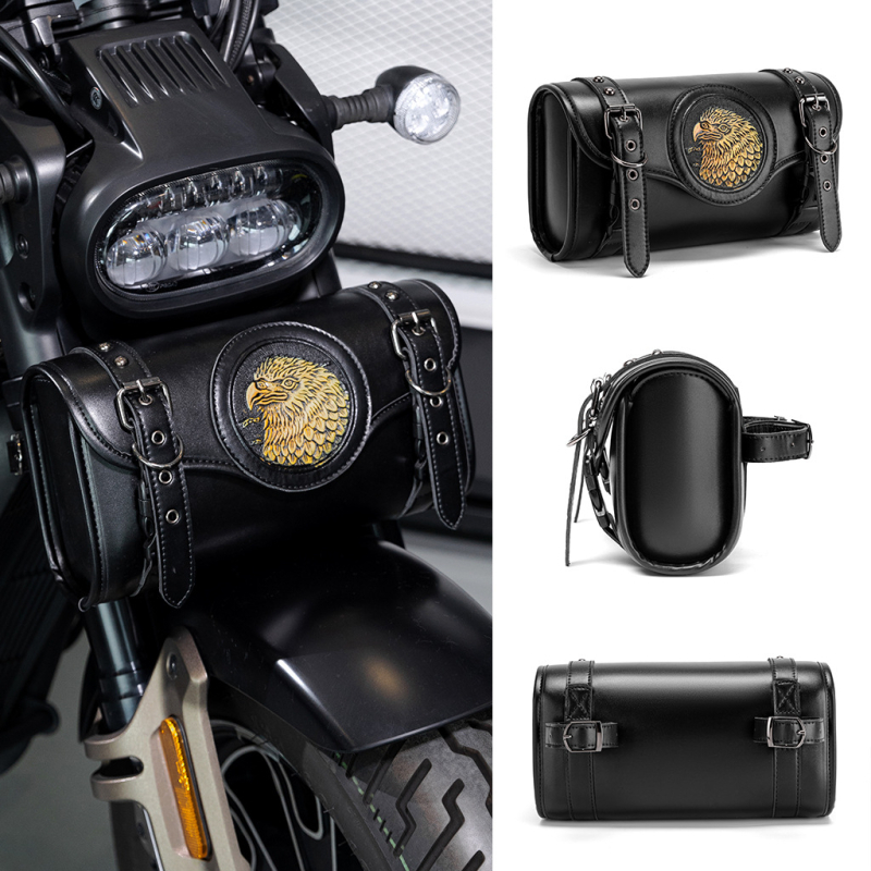 PU reljefna torba za motocikl, punk retro stil, prednja montaža, model Fbg485bk, Gearduke, za motocikle i električna vozila