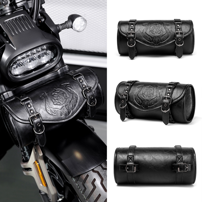 PU reljefna torba za motocikl, punk retro stil, prednja montaža, model Fbg485bk, Gearduke, za motocikle i električna vozila