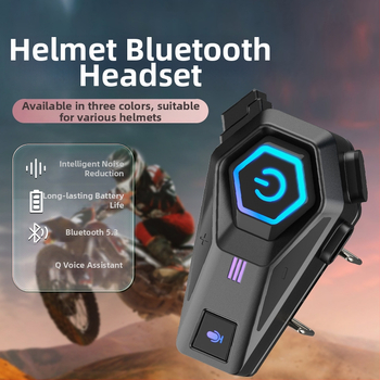 Bluetooth slúchadlo na prilbu – Bluetooth 5.0, dosah 10 m, stereo, 50 h batéria, hovory, hlasové ovládanie a podpora hudby