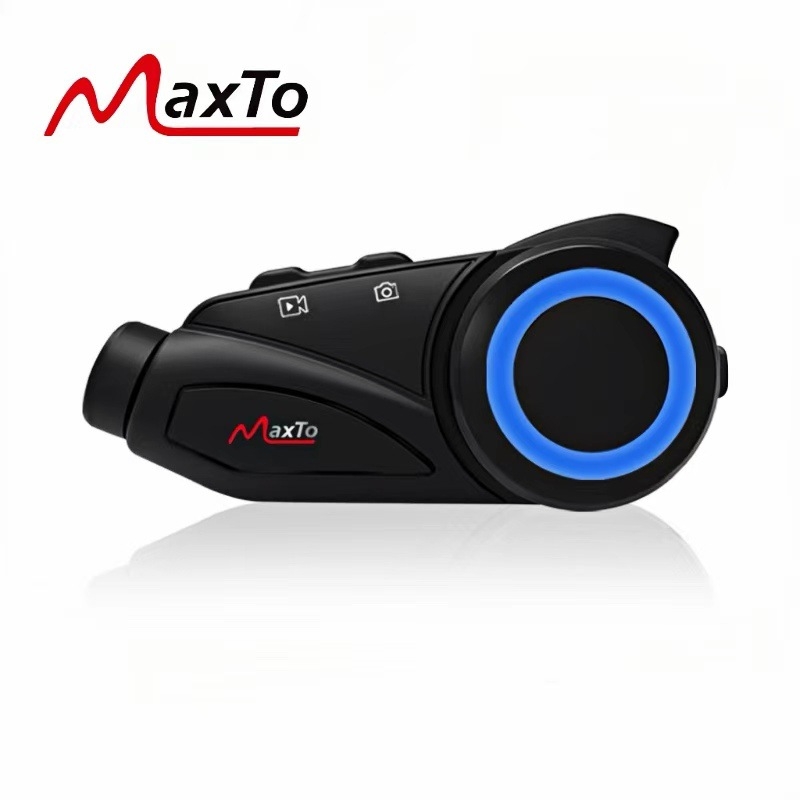 Casca Bluetooth Maxto M3: intercom pentru 6 persoane, rază 1000 m, rotire la 360°, Bluetooth 5.0, autonomie 36 h