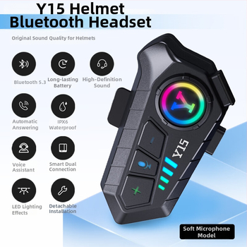 Slúchadlo na prilbu Bluetooth IPX6 vodeodolné, 3D Surround zvuk, stereo, Bluetooth 5.3, dosah 100 m, výdrž batérie 15–30 h