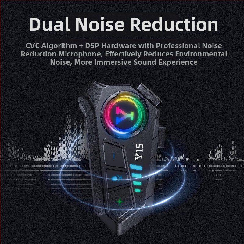 Slúchadlo na prilbu Bluetooth IPX6 vodeodolné, 3D Surround zvuk, stereo, Bluetooth 5.3, dosah 100 m, výdrž batérie 15–30 h