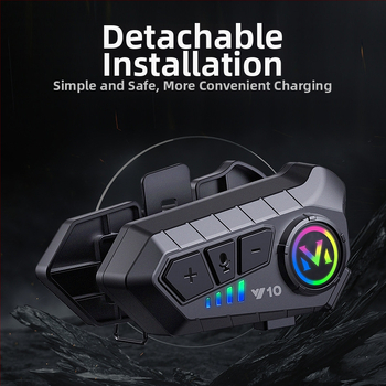 Y10 prilba Bluetooth interkom slúchadlo, dosah 10 m, Bluetooth 5.0, stereo, dvojkanálové