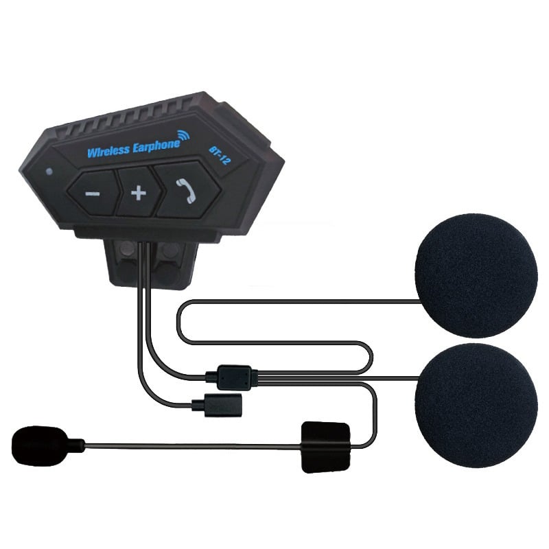 BT12 Bluetooth slušalica za kacigu, stereo zvuk, aktivno smanjenje šuma, 32 sati trajanja baterije, vodootporna za vožnju biciklom