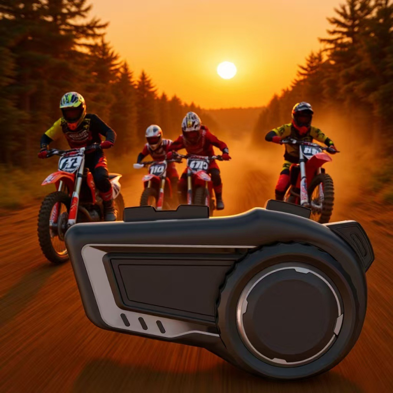 X10Pro biciklistički interkom slušalice s Mesh mrežom za do 6 sudionika, domet 1500 m, Bluetooth 5.0, stereo zvuk, glazba i pozivi, 33 h baterija