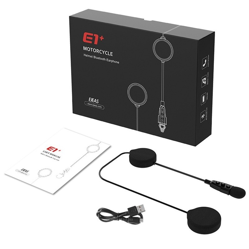 Motociklistička Bluetooth slušalica E1+ — lagana i kompaktna, stereo zvuk, dvostruko spajanje na dva telefona, Qualcomm čip, Bluetooth 5.1, domet 10 m