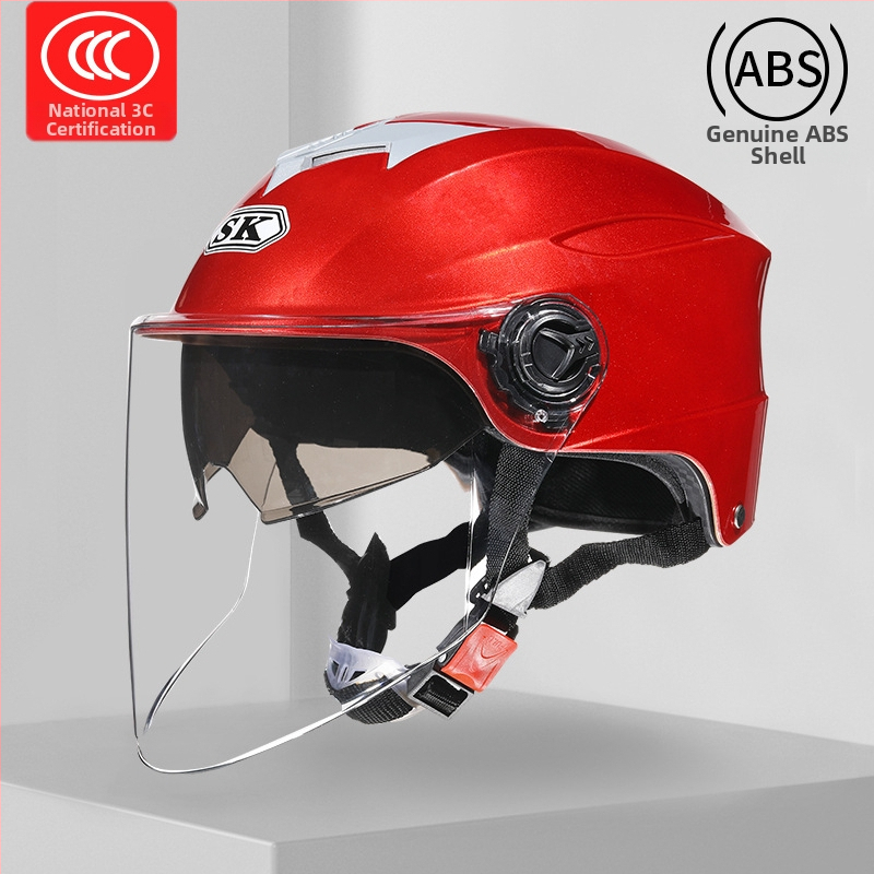 Cască semi-jet pentru motociclete electrice, ABS, certificat 3C, vară, pentru navetă