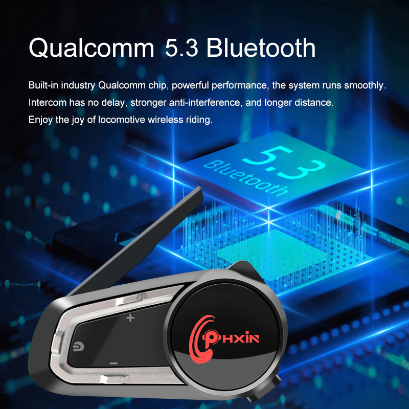 PHXIN V10S Bluetooth ενδοεπικοινωνία κράνος μοτοσικλέτας, για 10 χρήστες, αδιάβροχο, μείωση θορύβου, φωνητικός έλεγχος
