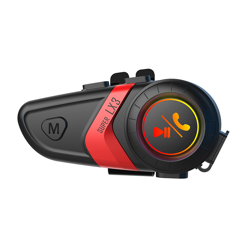 LX3PRO Bluetooth slušalica za kacigu motocikla — interkom 800 m, kompatibilna s drugim slušalicama, Qualcomm 5.2