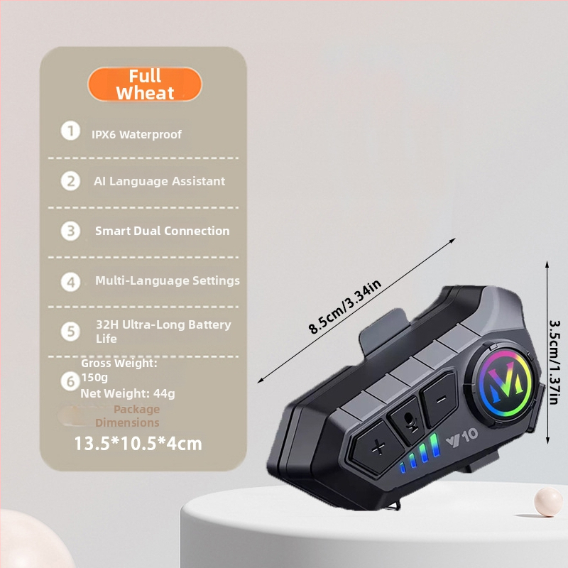 Bluetooth slušalica za motocikl s integriranim interkomom, vodootporna i redukcija šuma