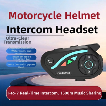 Bluetooth slúchadlo do prilby na motorke V8 – 30 h výdrže, vodotesné, potlačenie šumu, stereo, Qualcomm QCC, dvojité pripojenie k telefónom