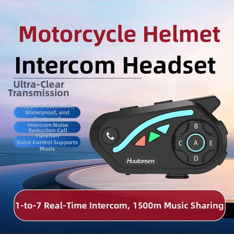 Bluetooth slúchadlo do prilby na motorke V8 – 30 h výdrže, vodotesné, potlačenie šumu, stereo, Qualcomm QCC, dvojité pripojenie k telefónom