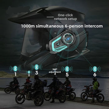 Prilba s Bluetooth kamerou pre motorku, interkom a záznam videa; dosah 1 km, Bluetooth 5.0, Qualcomm čip, 76 h výdrž batérie, stereo zvuk