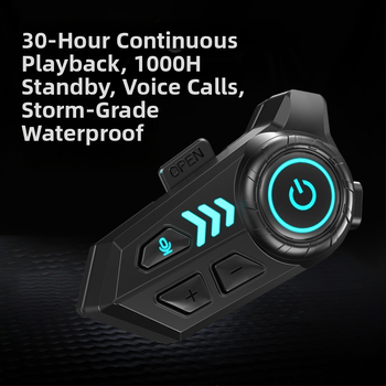 Slúchadlo Bluetooth do prilby pre motocyklistov — nepremokavé, dlhá výdrž batérie, vstavaný mikrofón, interkom pre prilby s plným tvárom