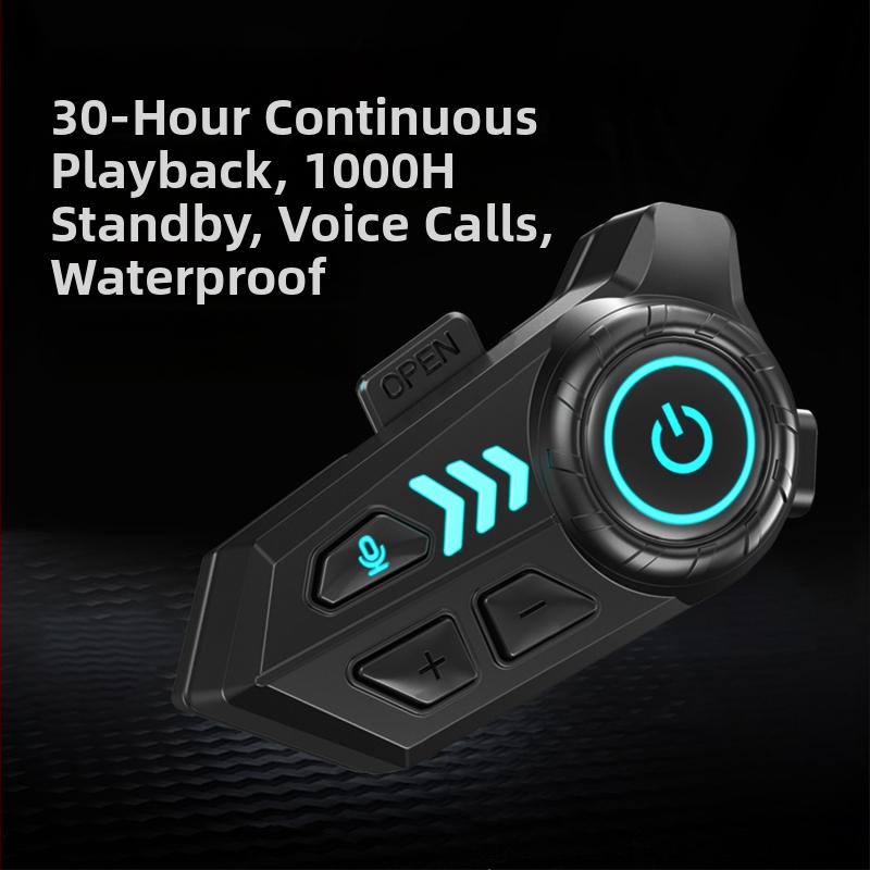 Slúchadlo Bluetooth do prilby pre motocyklistov — nepremokavé, dlhá výdrž batérie, vstavaný mikrofón, interkom pre prilby s plným tvárom