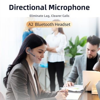2025 OWS Bluetooth ακουστικά με κλιπ για το αυτί και αποσπώμενο μικρόφωνο, διπλός ήχος HD κλήσεις, μοντέλο A2, 2025