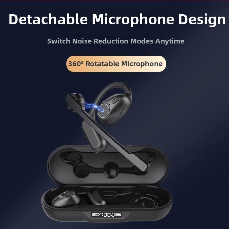 2025 OWS Bluetooth ακουστικά με κλιπ για το αυτί και αποσπώμενο μικρόφωνο, διπλός ήχος HD κλήσεις, μοντέλο A2, 2025