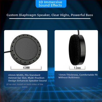 Bluetooth headset do prilby na motorku (80 hodín batérie, Bluetooth 5.0, dosah 10 m, vodotesný, stereo)