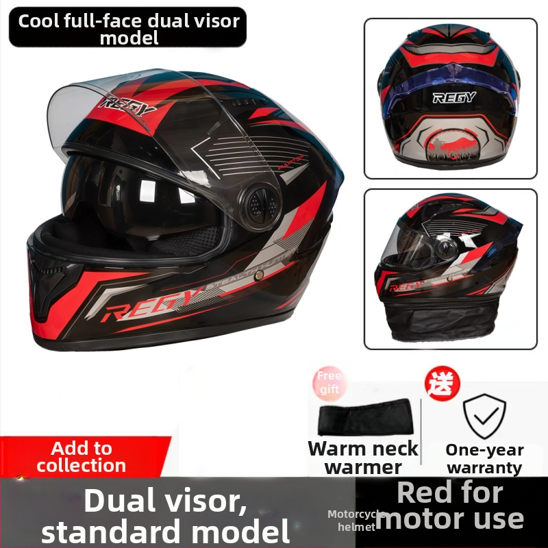 Kaciga za motor s dvostrukim vizirima, PP materijal, za odrasle, pogodno za sve sezone