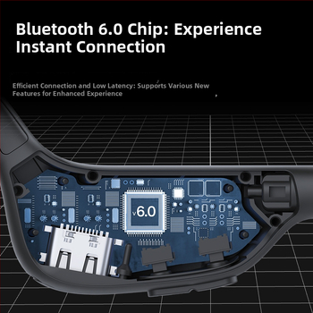 Căști cu conductivitate osoasă Bluetooth 5.0, montate pe cap, autonomie de peste 8 ore, rază de 10 m
