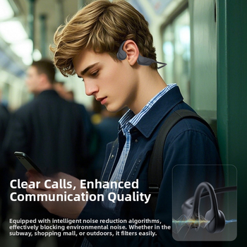 Căști cu conductivitate osoasă Bluetooth 5.0, montate pe cap, autonomie de peste 8 ore, rază de 10 m