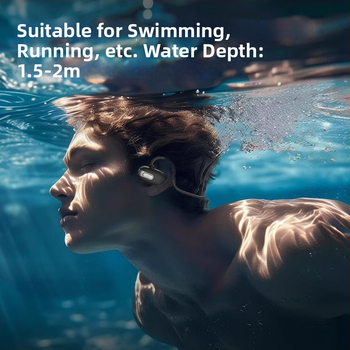 Slúchadlá s kostnou vodivosťou pre plávanie – IPX8 vodotesné, Bluetooth 5.3, USB 3.0, batéria 120 mAh, zadné zavesenie