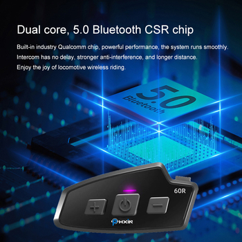 PHXIN Mesh interkom za 32 korisnika na motociklističkoj kacigi s ugrađenim Bluetooth slušalicom, polu-lice kaciga, smanjenje buke, Bluetooth 5.0